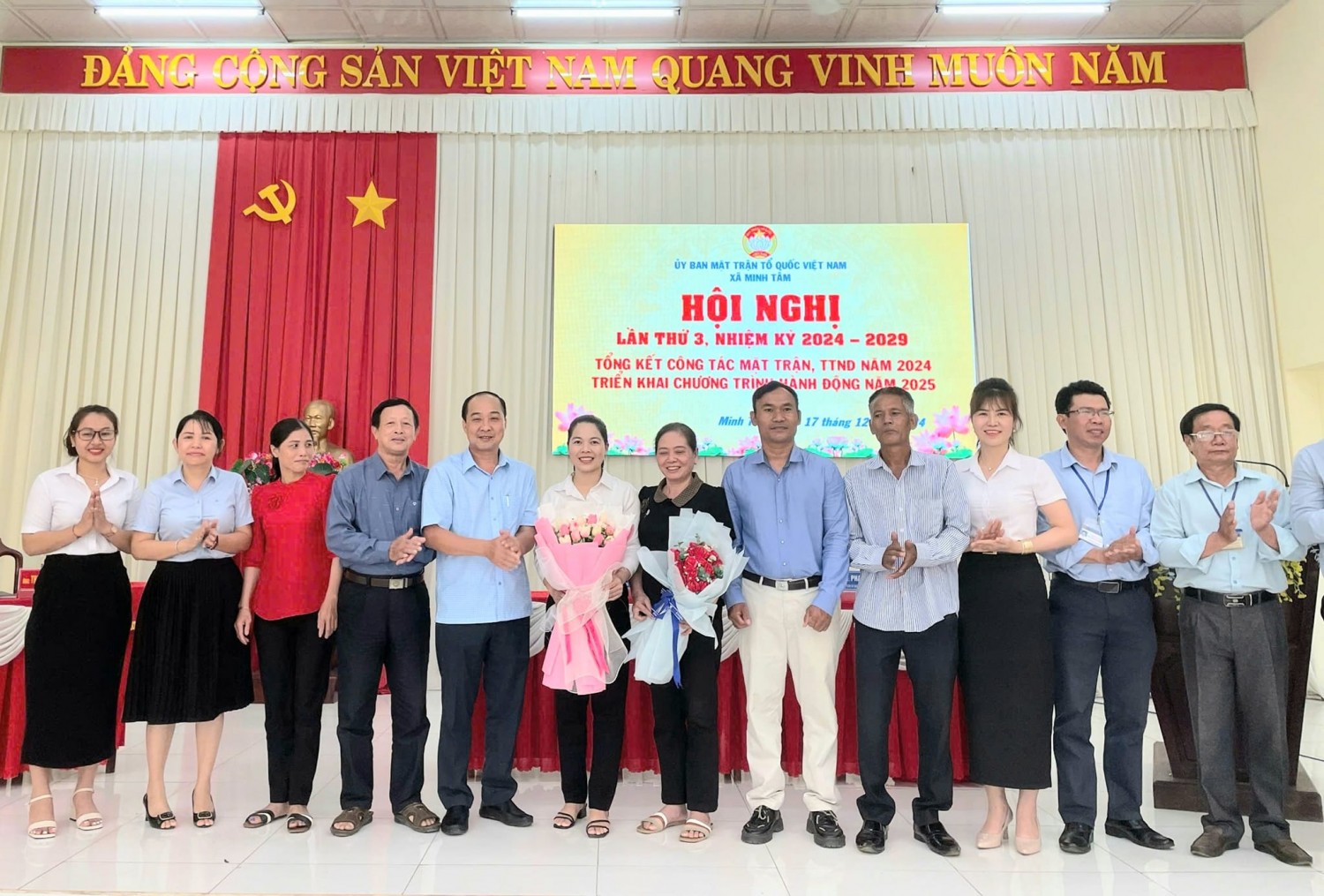 ỦY BAN MẶT TRẬN TỔ QUỐC VIỆT NAM XÃ MINH TÂM TỔ CHỨC HỘI NGHỊ LẦN THỨ 3, KHÓA IV, NHIỆM KỲ 2024 - 2029.