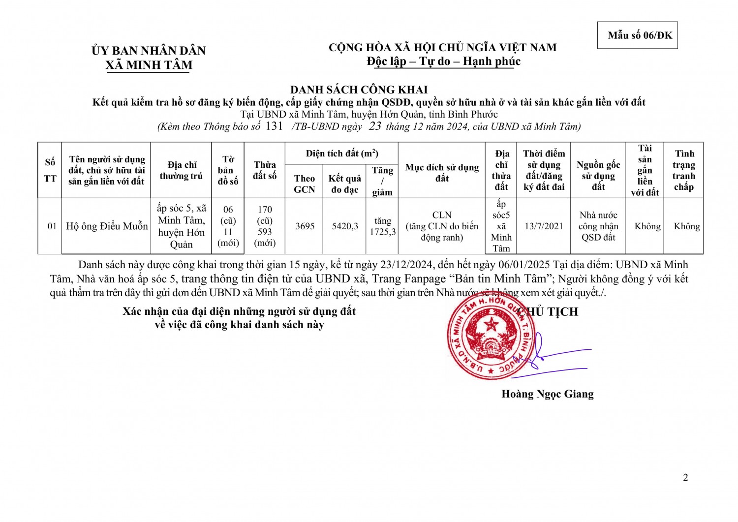 Ni├¬m yß║┐t c├┤ng khai hß╗ô s╞í ─æß║Ñt ─æai ( ─Éiß╗âu Muß╗ùn) h├¼nh ß║únh 1